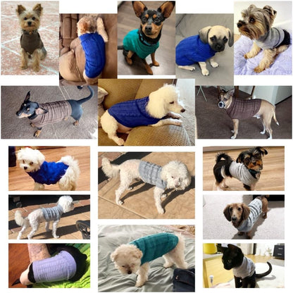 Small Dog Sweaters Knitted Pet Cat Warm Dog Sweatshirt Winter Clothes Kitten Puppy Sweater (Medium, Grey)