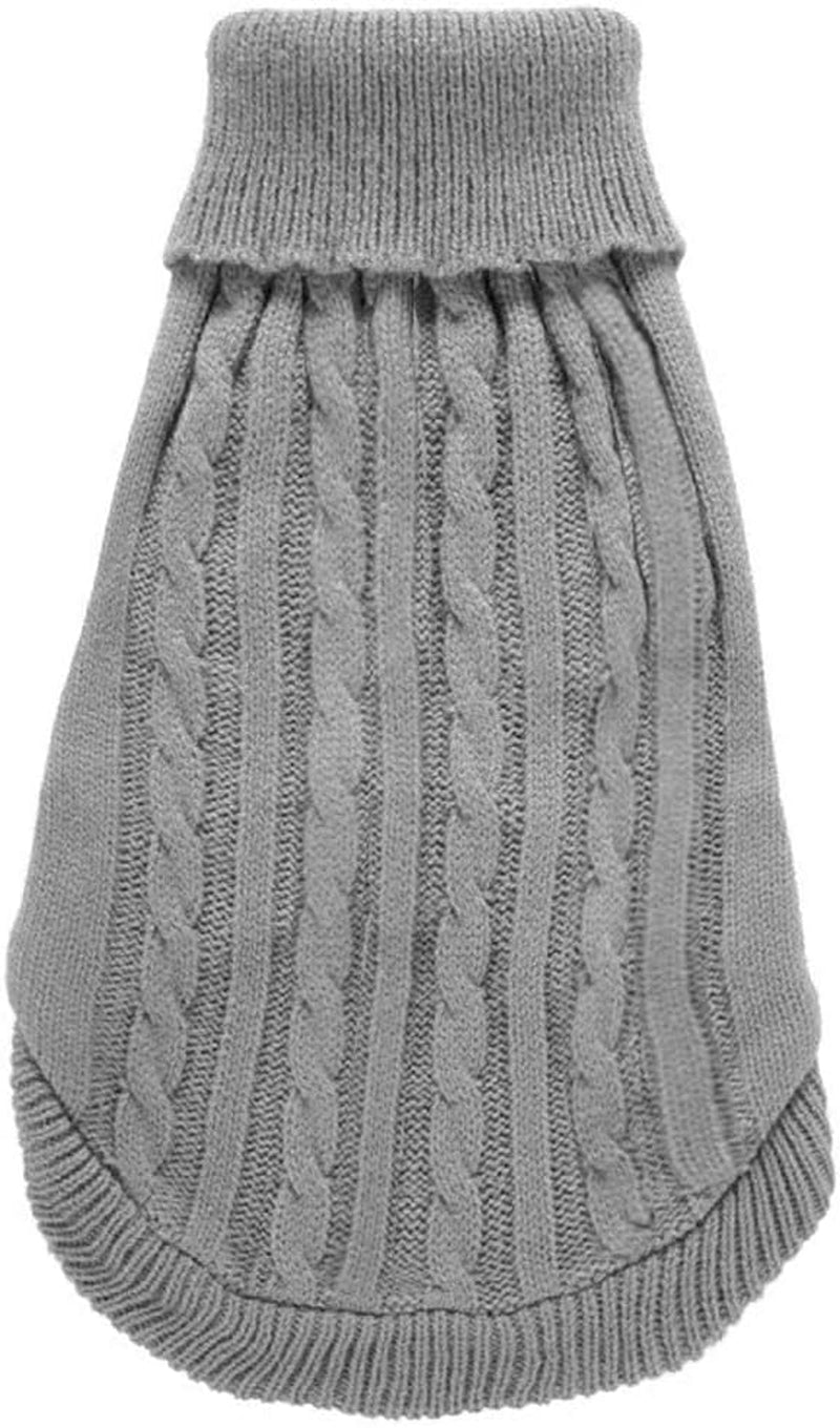 Small Dog Sweaters Knitted Pet Cat Warm Dog Sweatshirt Winter Clothes Kitten Puppy Sweater (Medium, Grey)
